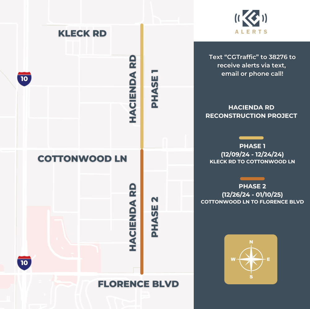 Map of Hacienda Road Reconstruction
