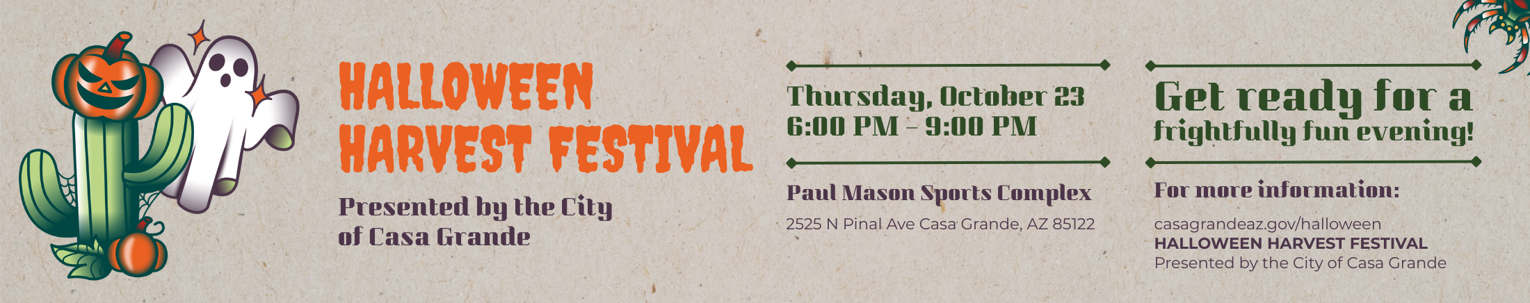 Halloween Harvest Festival Oct. 23 from 6 pm to 9 pm